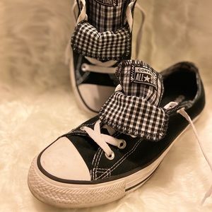 Size 10 checkered chucks